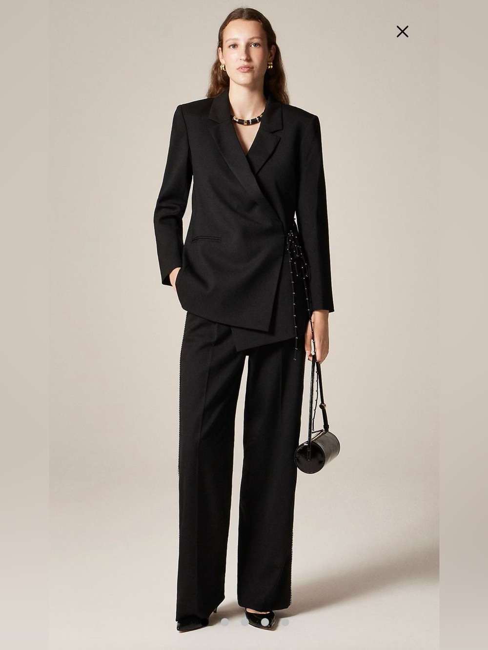 J. Crew Collection Wrap blazer in wool blend Black Size 12 NWD $398 CN805
